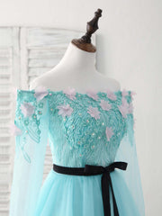 Bridesmaids Dress Designs, Green Tulle Lace Applique Short Prom Dress, Green Homecoming Dress
