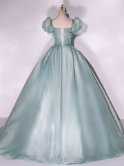 Prom Dresses Stores Near Me, Green Tulle Long Prom Dress, A-Line Tulle Formal Evening Dresses
