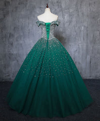 Evening Dress Maxi Long Sleeve, Green Tulle Sequin Long Prom Gown, Green Sequin Sweet 16 Dress