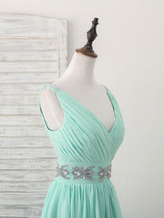 Prom Dresses Store, Green V Neck Chiffon Short Prom Dress, Green Homecoming Dress