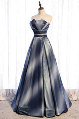 Mafia Dress, Grey A-line Strapless Pleated Lace-Up Back Taffeta Maxi Formal Dress
