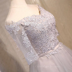 Prom Dress Website, Half Sleeves Short Lace Prom Dresses, Short Lace Homecoming Bridesmaid Dresses