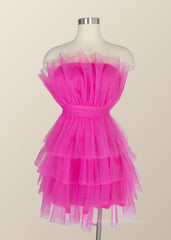 Homecome Dresses Short Prom, Hot Pink Flare Short Birthday Dress