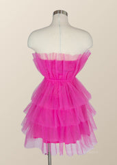 Homecoming Dresses Vintage, Hot Pink Flare Short Birthday Dress