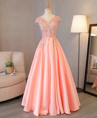 Backless Dress, Custom Made V Neck Lace Long Prom Dress, Lace Evening Dress