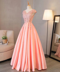 Sun Dress, Custom Made V Neck Lace Long Prom Dress, Lace Evening Dress