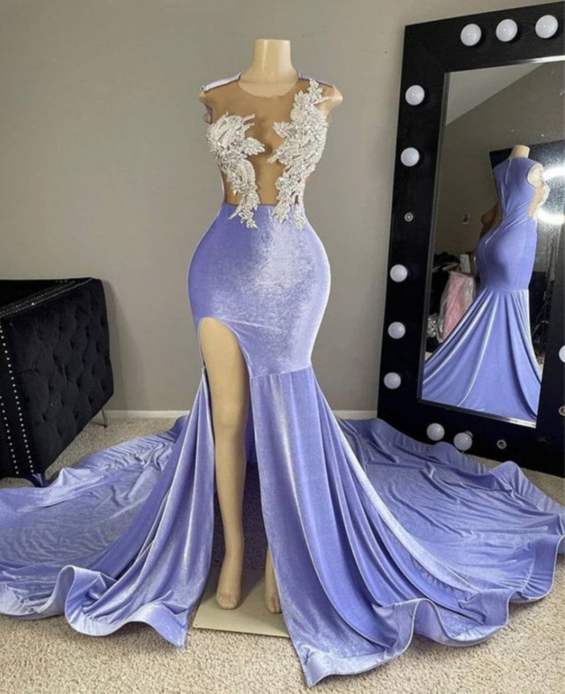 floor length trumpet mermaid sequin prom gown,African American long prom dress