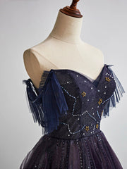 Evening Dresses 1933S, Purple Gradient Tulle Long Prom Dress, Beautiful A-Line Evening Party Dress