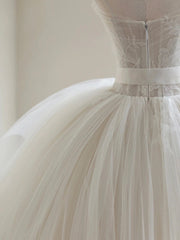 Prom Dresses Ballgown, Light Champagne Ball Gown Tulle Sweetheart Long Prom Dress, Beautiful Formal Dress Sweet 16 Dress