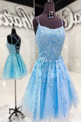 Homecoming Dress Short Prom, Lace Applique A-line Homecoming Dress Short Prom Dress,Semi Formal Dresses