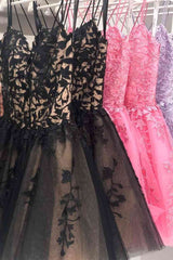 Homecome Dresses Short Prom, Lace Applique A-line Homecoming Dress Short Prom Dress,Semi Formal Dresses