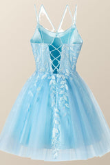 Bridesmaid Dress Neutral, Lavender Appliques A-line Short Princess Dress