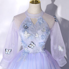 Party Dresses Online Shop, Lavender Ball Gown Tulle High Neckline Sweet 16 Dresses, Lavender Formal Dress