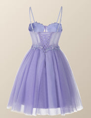 Bridesmaids Dresses Styles, Lavender Corset A-line Short Homecoming Dress