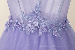 Bridesmaids Dress Styles, Lavender Corset A-line Short Homecoming Dress