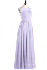 Formal Dresses Near Me, Lavender Illusion Scoop Chiffon Long Bridesmaid Dress