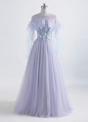 Bridesmaid Dress By Color, Lavender Off Shoulder Flower Lace Long Party Dress, A-line Purple Prom Dress Formal Dress