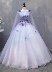 Bridesmaid Dresses Blushing Pink, Lavender Tulle Long Formal Dress with Butterflies£¬Lavender Sweet 16 Dress