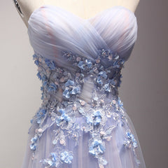 Homecoming Dress Shopping Near Me, Light Blue and Pink Charming Sweetheart Lace Party Dress , Formal Dress , Formal Gowns
