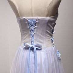 Homecoming Dress Shops Near Me, Light Blue and Pink Charming Sweetheart Lace Party Dress , Formal Dress , Formal Gowns