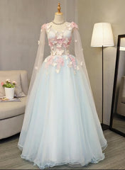Homecoming Dresses 2023, Light Blue Long Formal Dress Party Dresses, Unique Blue Prom Dress Gown