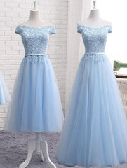 Evening Dress For Party, Light Blue Party Dress, Charming Blue Bridesmaid Dress , Party Dress