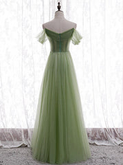 Bridesmaid Dress Gold, Light Green Beaded Sweetheart Long Party Dress, Green Formal Dress Prom Dress