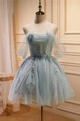 Bridesmaid Dresses Uk, Light Green Sweetheart Sequins Tulle Party Dress, Green Homecoming Dress