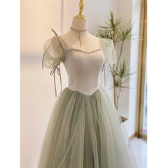 Formal Dresses For Weddings Mother Of The Bride, Light Green Tulle Long Evening Dress, Green Formal Dress Party Dress