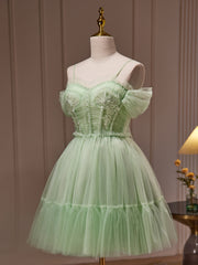 Bridesmaids Dresses Under 100, Light Green Tulle Short Party Dress Graduation Dress, Cute Short Formal Dress