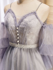Prom Dresses 2027 Fashion Outfits, Light Purple A-Line Tulle Lace Short Prom Dresses, Light Purple Homecoming Dresses