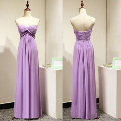 Bridesmaids Dress Online, Light Purple Empire Sweetheart Bridesmaid Dresses with Ruching, Simple Chiffon Prom Dress