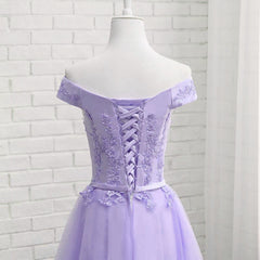 Evening Dresses Gowns, Light Purple Short Bridesmaid Dress , Tulle with Lace New Formal Dresses