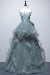 Formal Dress Classy, New Arrival Spaghetti Straps Tulle Long Formal Prom Dress, Charming Evening Party Dress