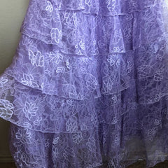 Bridal Shoes, Lilac Lace Long prom dress Evening Gown Party Dress