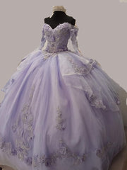 Prom, Lilac Princess Ball Gown Quincea¨½era Dress Sweet 16 Dress