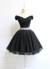 Evening Dress Stunning, Little Black Homecoming Dress  Tulle Cute Short Formal Dress