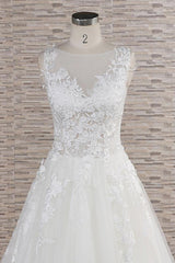 Wedding Dresses Accessories, Long A-line Sweetheart Applqiues Lace Tulle Wedding Dress