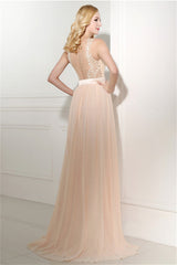 Formal Dress Off The Shoulder, Long Chiffon Champagne Prom Dresses With Lace Bodice