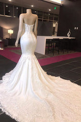 Wedding Dresses 2029, Long Mermaid Sweetheart Appliques Lace Wedding Dress