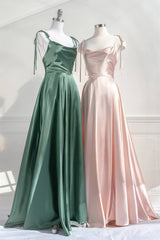 Formal Dress Styles, Long Nude Pink Prom Dresses With Thin Straps