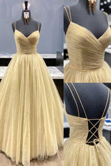 Prom Dress Styles, Long Prom Dress With Sparkle Tulle Floor Length Formal Evening Dress