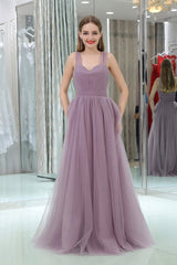 Bridesmaid Dress By Color, Long Tulle Sweetheart Lavender Sleeveless Lavender Prom Dresses
