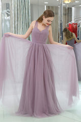 Bridesmaid Dress Mdae To Order, Long Tulle Sweetheart Lavender Sleeveless Lavender Prom Dresses
