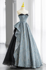 Dinner Dress, Unique Strapless Floor Length New Arrival Prom Gown, Puffy Evening Dress