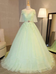 Evening Dress Simple, Lovely Green Tulle Long Formal Dress Party Dresses, Green Evening Gown Prom Dress
