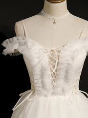 Prom Dresses Website, Lovely Ivory Sweetheart Beaded Tullle Homecoming Dress Party Dress, Short Prom Dresss