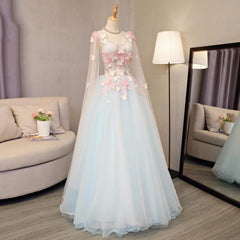 Party Dress Code Man, Lovely Light Blue A-line Floor Length Formal Dress, Sweet 16 Gowns