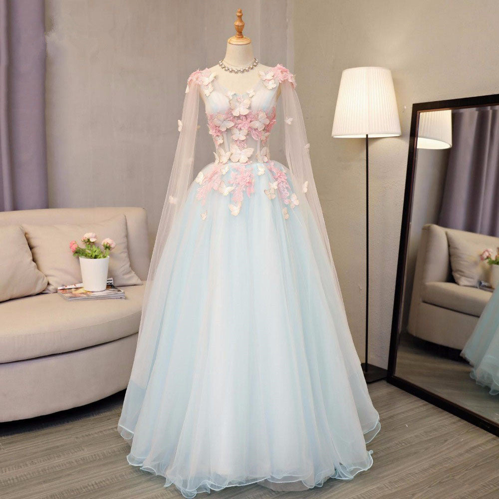 Cocktail Party Outfit, Lovely Light Blue A-line Floor Length Formal Dress, Sweet 16 Gowns