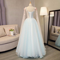 Classy Gown, Lovely Light Blue A-line Floor Length Formal Dress, Sweet 16 Gowns